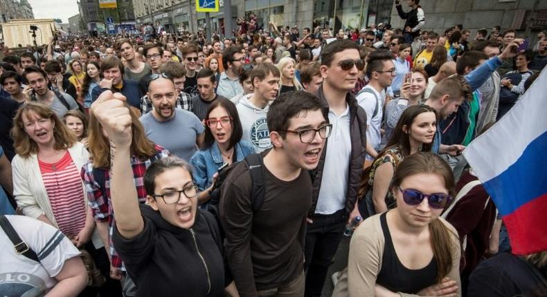 Many of the protesters who joined anti-corruption protests in Russia on June 12 were young