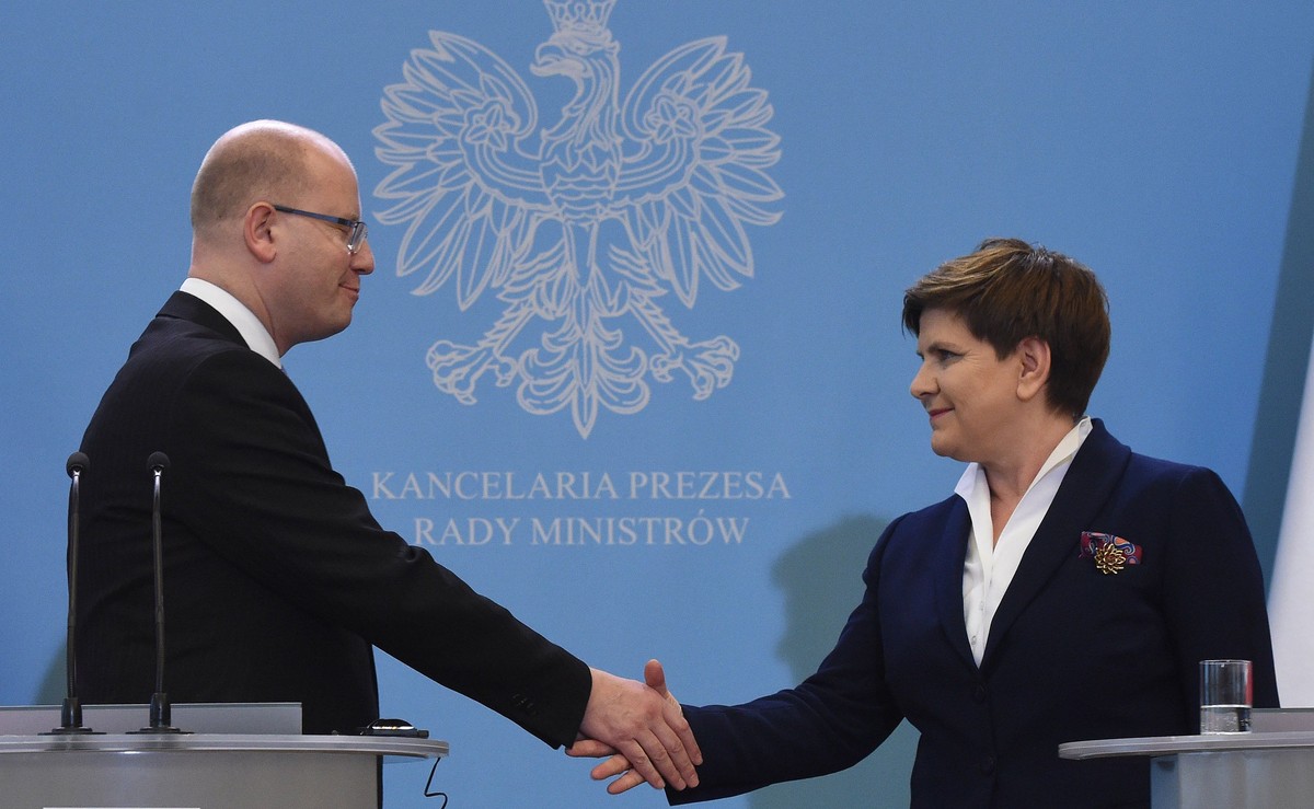 Premier Czech Bohuslav Sobotka i premier Polski Beata Szydło