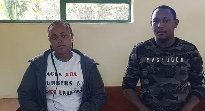 Judy Wangui and Michael Githae during a court hearing (Nation)