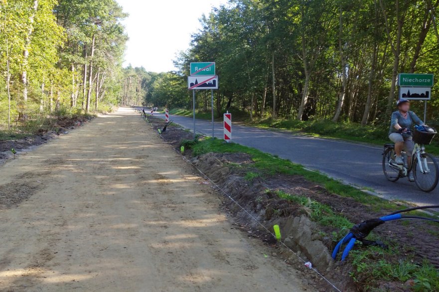 Budowa ścieżek rowerowych w Gminie Rewal. Foto: Gmina Rewal