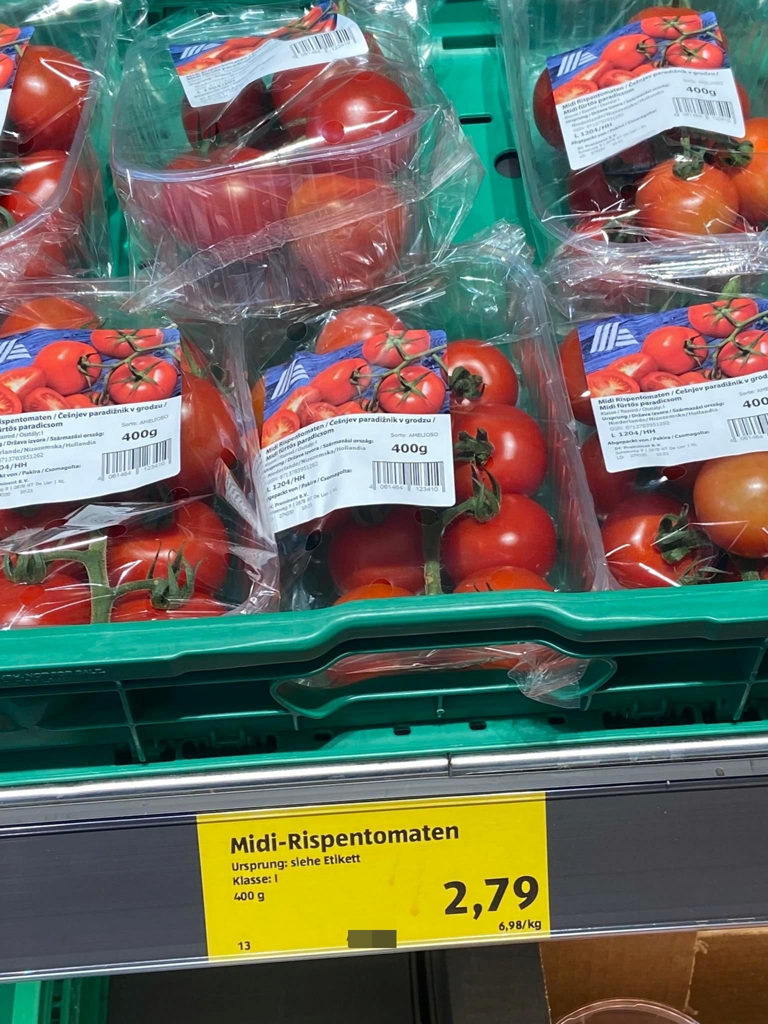 Toľkoto stoja paradajky v Rakúsku.