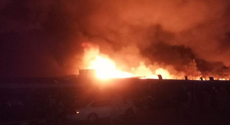 BREAKING: Maiduguri Central Market on fire.