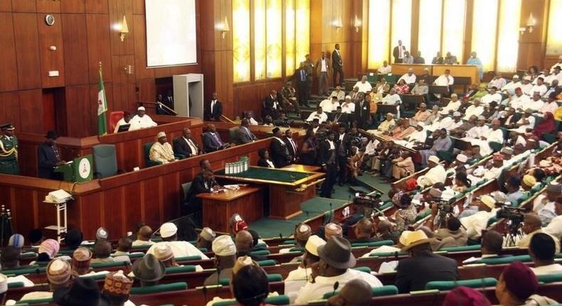 Members of the Nigerian parliament attend the 2013 budget proposal presentation by President Goodluck Jonathan at a joint sitting of the parliament in the capital Abuja, October 10, 2012. 