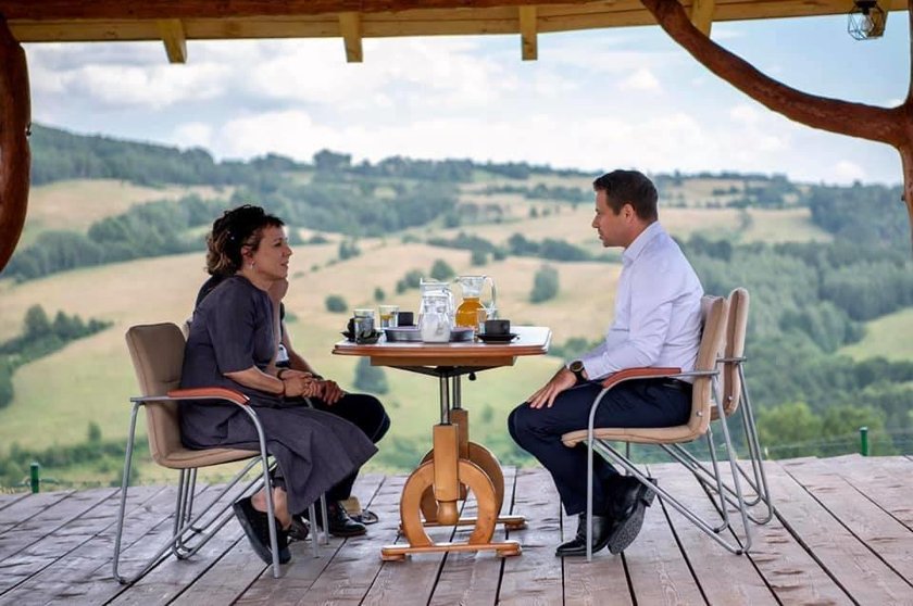 Rafał Trzaskowski i Olga Tokarczuk