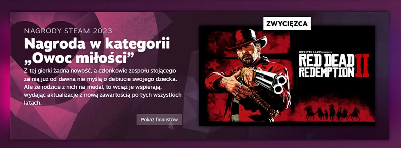 Red Dead Redemption 2 z nagrodą Owoc miłości