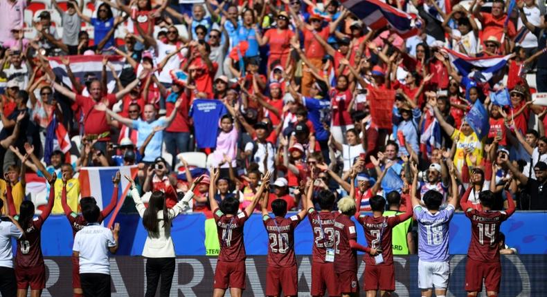 Thailand were cheered by fans despite losing 5-1 to Sweden