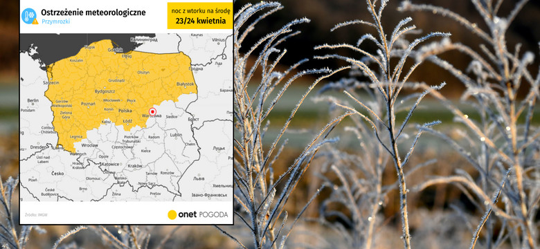 Mapa ostrzeżeń płonie na żółto. Arktyczny mróz nie chce opuścić Polski