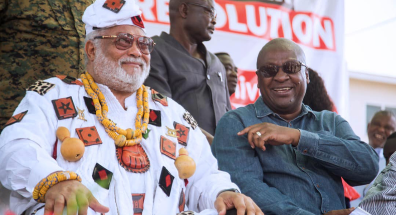 Rawlings and Mahama all smiles