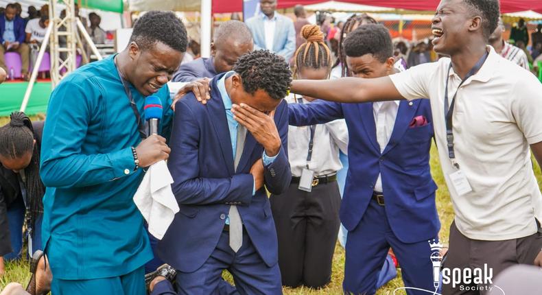 Youthful Mumias East Member of Parliament (MP) Peter Salasya being prayed for on December 3, 2022 upon his return to the country from Juba, South Sudan where he nearly drowned [Courtesy: Twitter, P_Salasya]