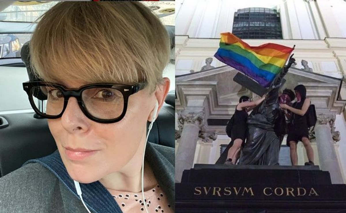 Karolina Korwin Piotrowska, pomnik Chrystusa z tęczową flagą