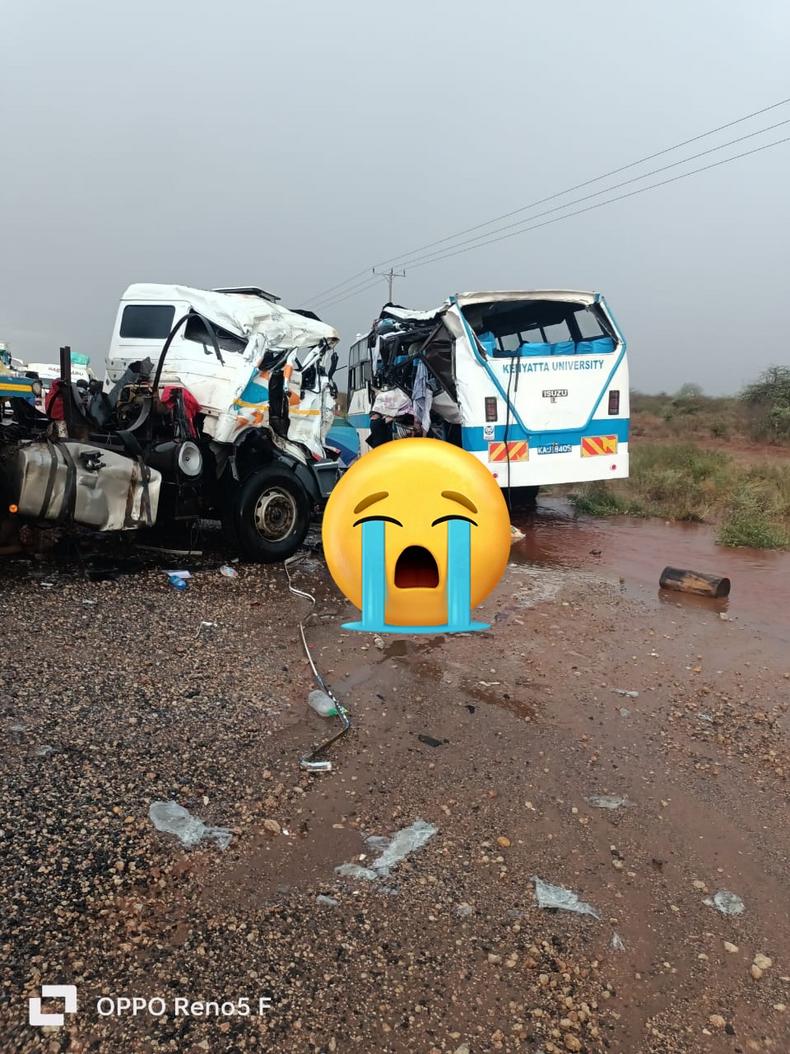 Kenyatta University bus collides with truck, several feared dead near Voi