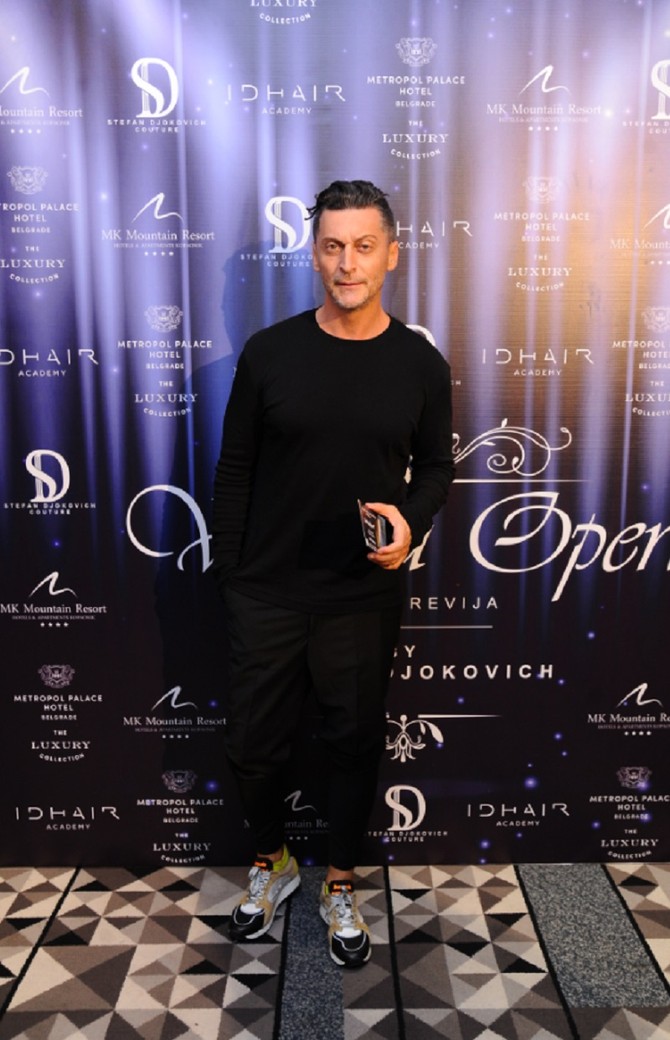 Boško Jakovljević na reviji mladog dizajnera Stefana Đokovića