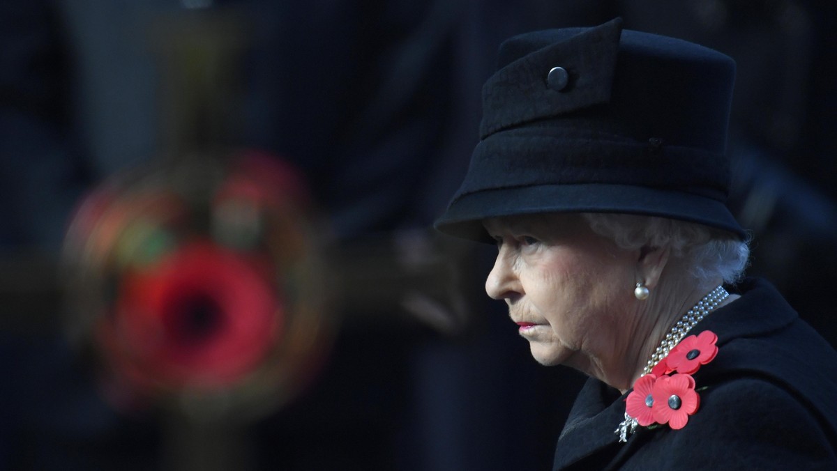 FILE PHOTO : Britain's Queen Elizabeth takes part in the Remembrance Sunday ceremony at the Cenotaph