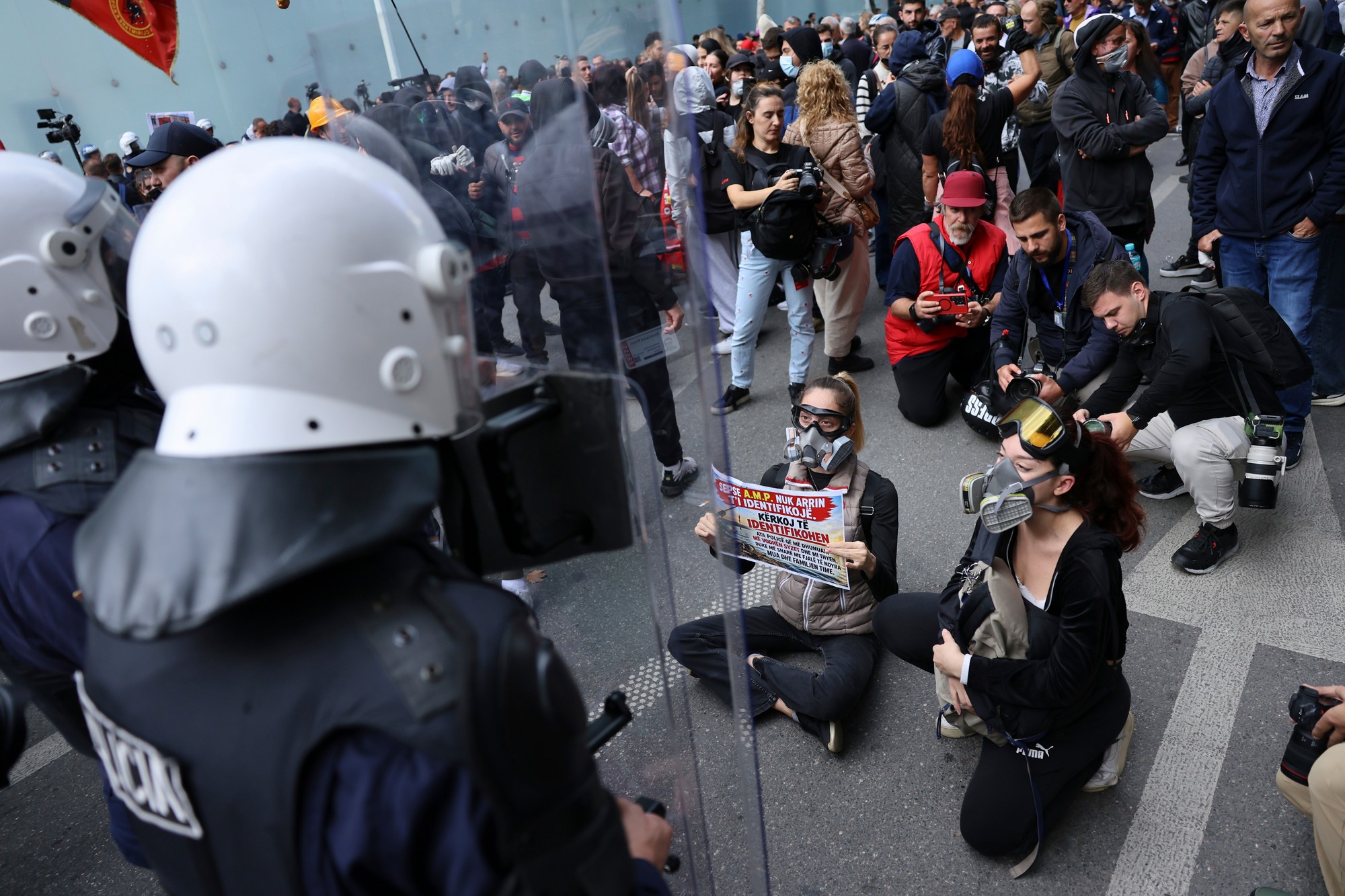 Protivládne protesty v Albánsku.