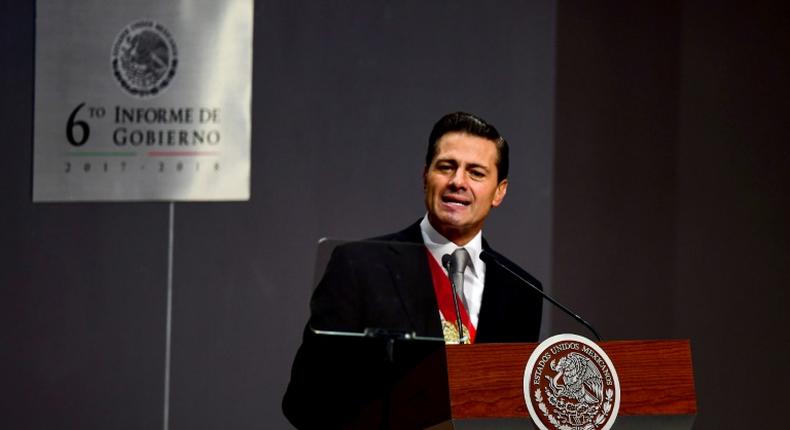 Former Mexican president Enrique Pena Nieto (pictured September 2018) allegedly accepted more than $4.4 million in bribes that were used for his 2012 presidential campaign, a former top aide has said