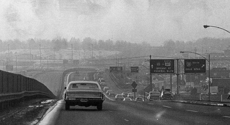 Smog over Denver in 1974.