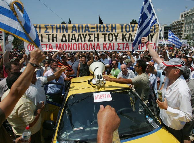Ateny, protest taksówkarzy