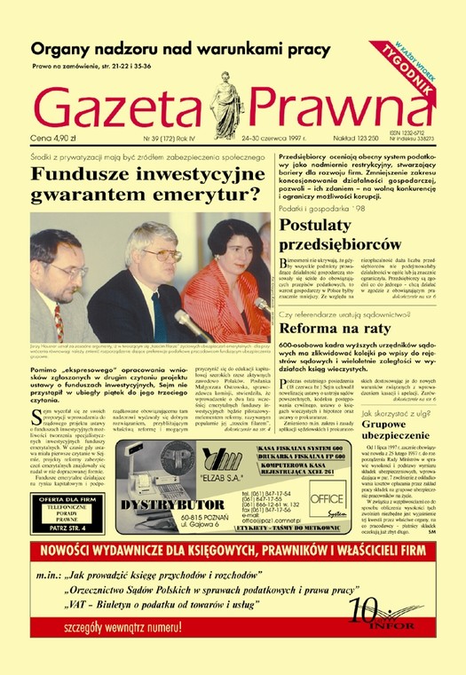 Okładka Dziennika Gazety Prawnej