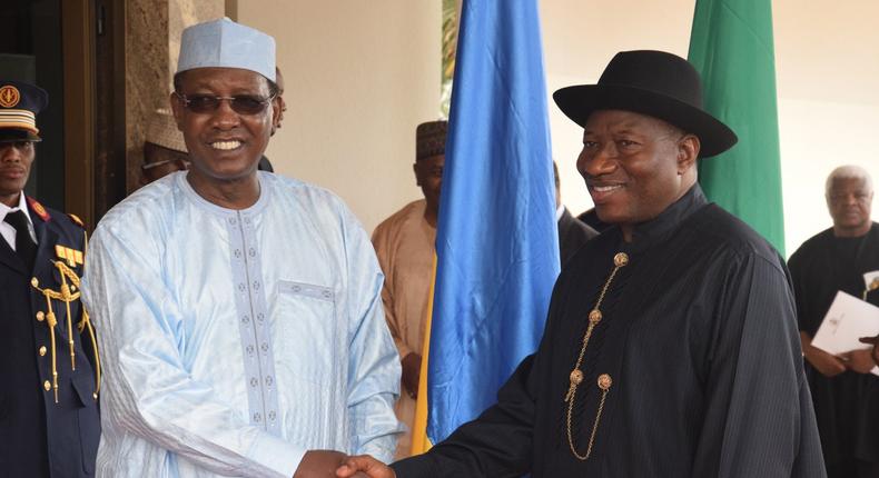 Chadian President, Idriss Deby visits Nigerian counterpart, Goodluck Jonathan