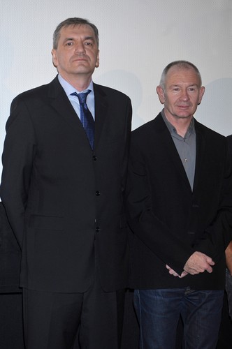 Władysław Pasikowski i Paweł Edelman na premierze 'Pokłosia'