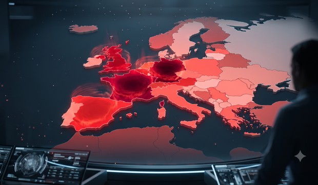 mapa ekstremnih vrućina, ilustracija