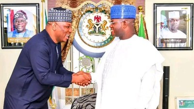 Kogi ministerial nominee pays thank you visit to Yahaya Bello. [Twitter:@Barakatizelove]