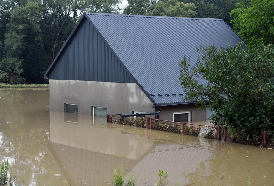 Zalana miejscowość Głogoczów pod Krakowem - 18 lipca 2021 r.