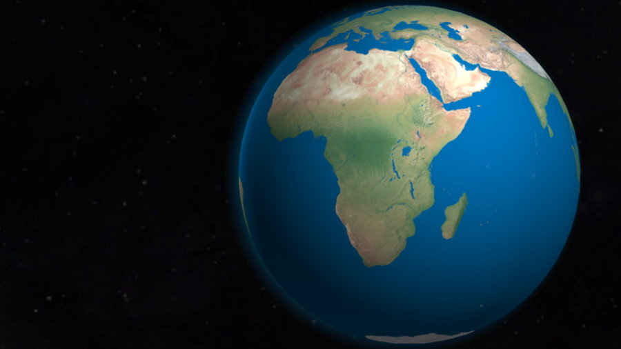 Afryka powoli pęka. Naukowcy prognozują powstanie nowego oceanu, fot. Globe Master 3D, CC BY 3.0, via Wikimedia Commons