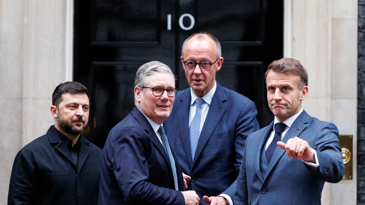 Volodimir Zelenski, Kir Starmer, Fridrih Merc i Emanuel Makron