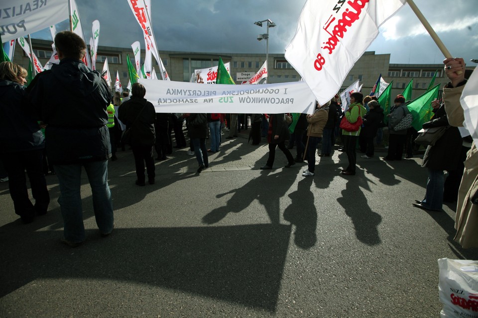 Protest przed siedzibą ZUS