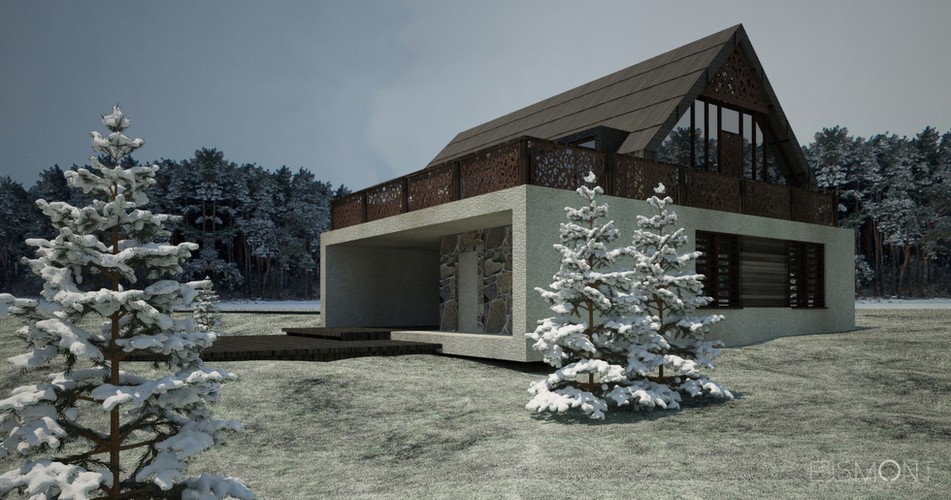 Dom letniskowy: drewno i beton - projekt Ejsmont