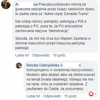 Renata Gabryjelska na Facebooku