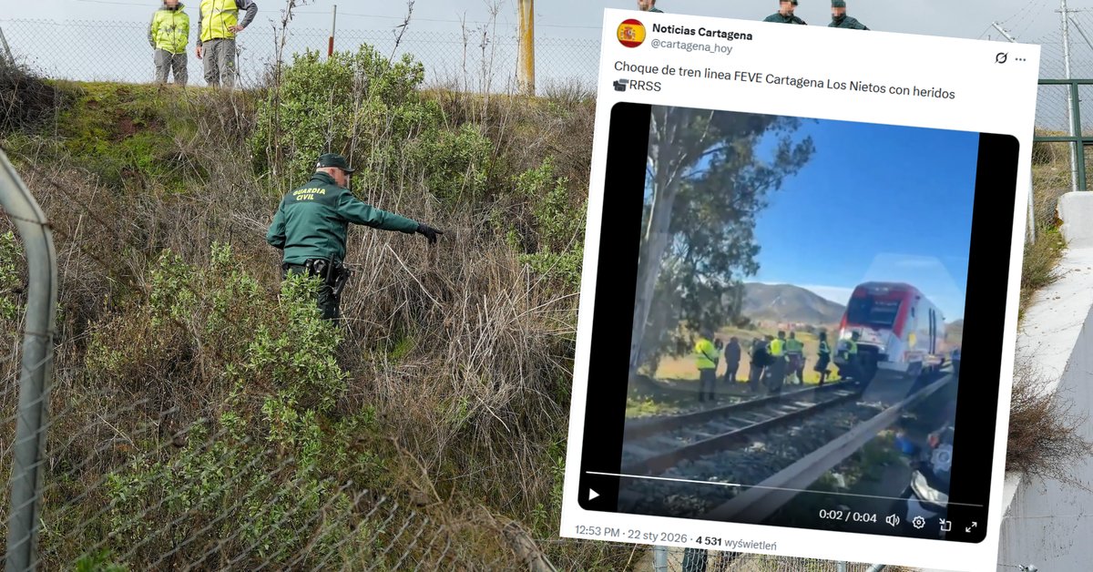 Kolejny wypadek kolejowy w Hiszpanii. Pociąg uderzył w dźwig. Są ranni