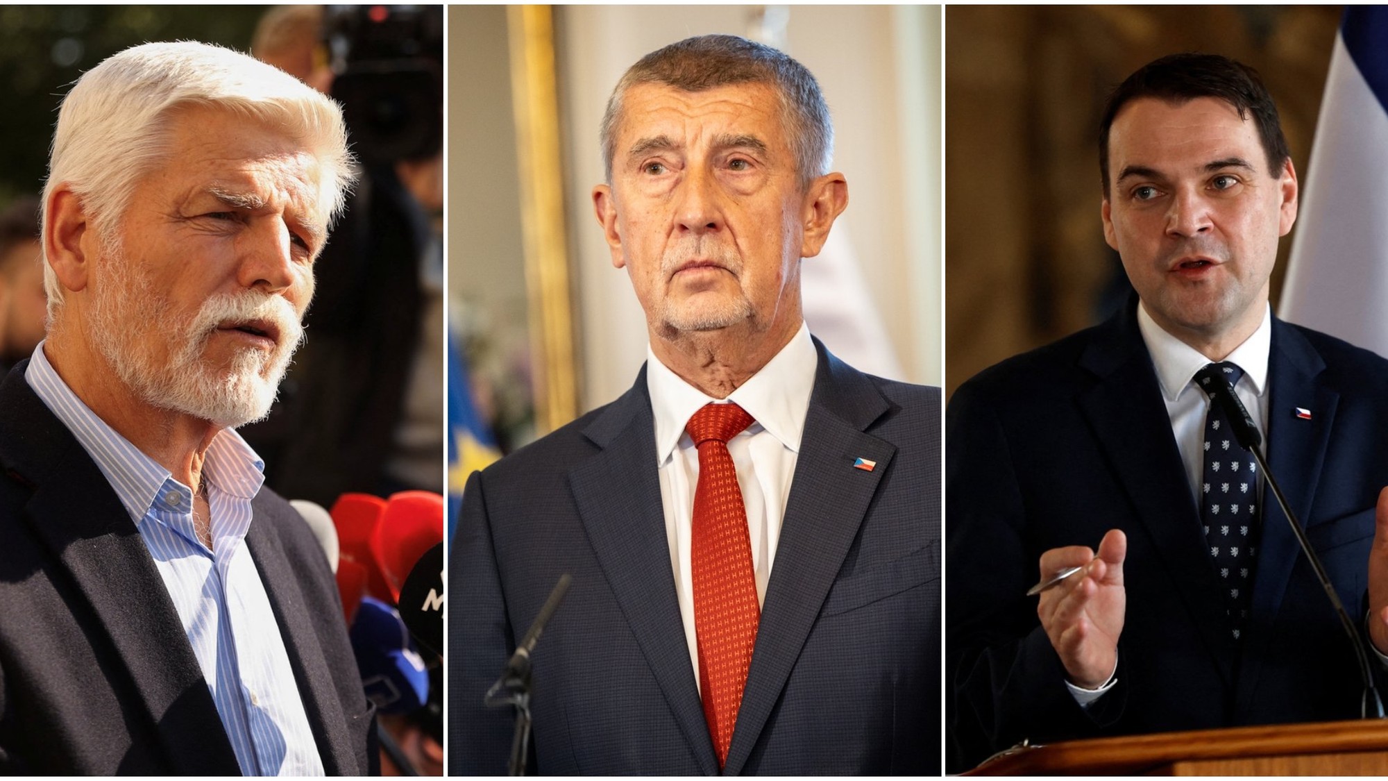 Petr Pavel, Andrej Babiš a Petr Macinka.