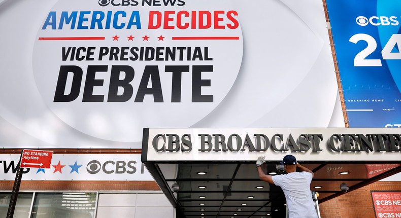 CBS News will play host to the vice presidential debate. It will also be fact-checking, which it's promoting by QR code. But you don't really need to use that.Chip Somodevilla/Getty Images