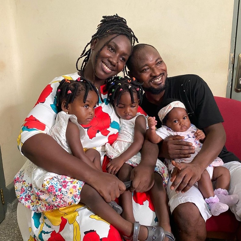 Funny Face and baby mama with their three children