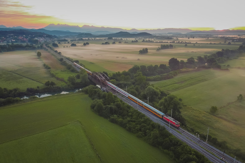 Pociąg RegioJet jadący do Chorwacji