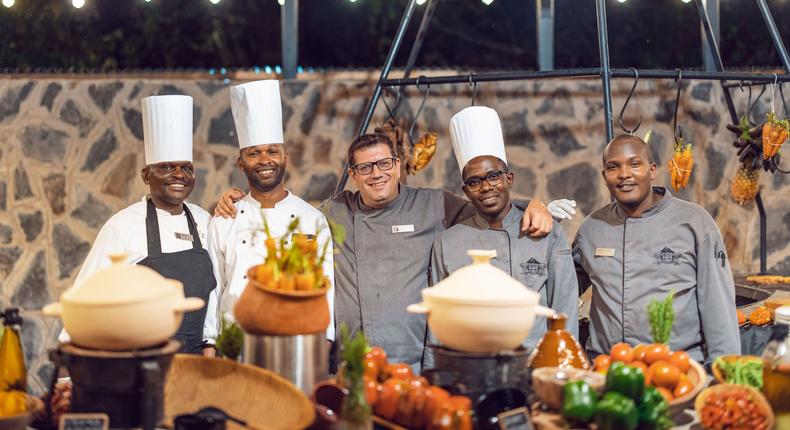 Chef Aris Athanasiou and his team during dinner at River Likki- Open-fire Kitchen (Star Chase)