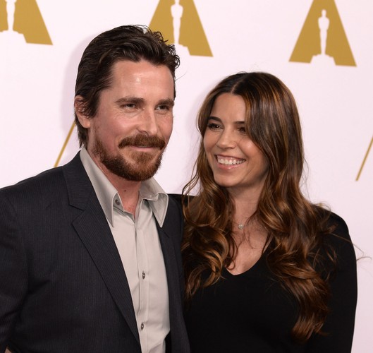 Christian Bale z żoną Sandrą Blazic na spotkaniu nominowanych do Oscara 2014