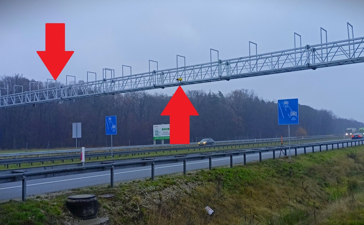 Nowy odcinkowy pomiar prędkości już rejestruje kierowców na autostradzie A1 w okolicach Siemionki - MOP Strzelc (woj. kujawsko-pomorskie/łódzkie)