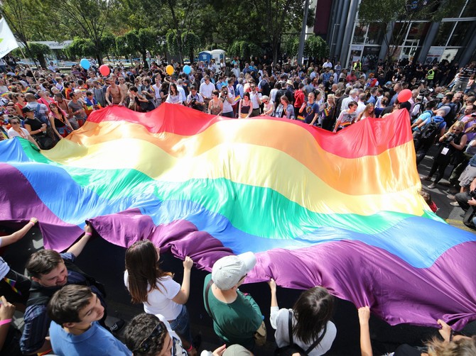 Prizor sa današnje Parade ponosa u Beogradu