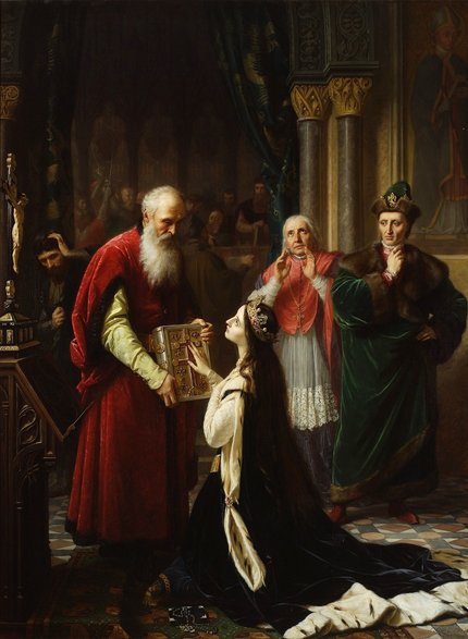 "Przysięga królowej Jadwigi", Józef Simmler, 1867 