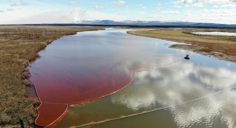 More than 20,000 tonnes of diesel fuel has spilled into the Ambarnaya river in Siberia