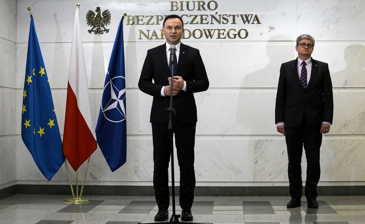 Prezydent Andrzej Duda i Paweł Soloch, szef Biura Bezpieczeństwa Narodowego.