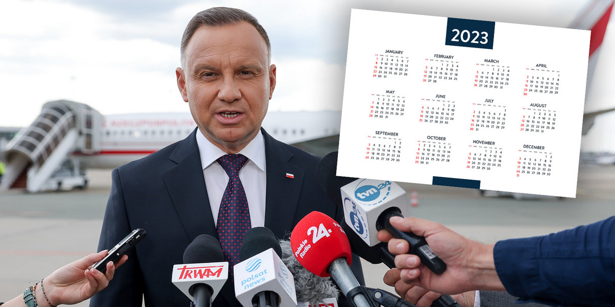 Prezydent Andrzej Duda namiesza nam w kalendarzu? Jest szansa na dodatkowe wolne dni od pracy. Autor: Marek Borawski.