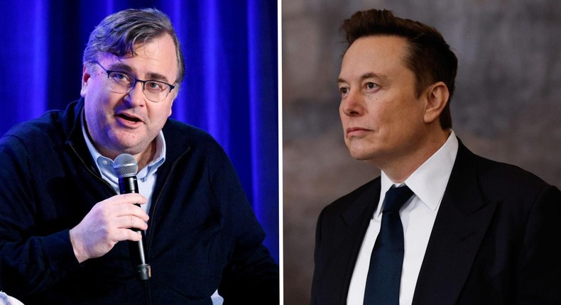 Elon Musk and Reid Hoffman traded jabs about OpenAI and Tesla.Getty Images