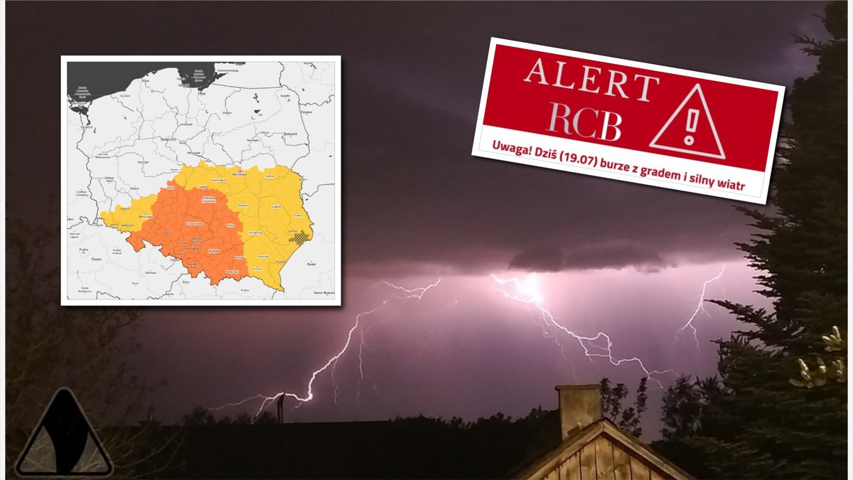 Alert RCB i ostrzeżenia IMGW dla 10 województw. Niebezpieczne nawałnice przejdą przez Polskę