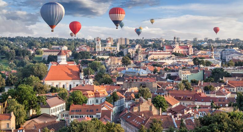 Balloons over Vilnius, the capital of Lithuania.Angel Villalba/Getty Images