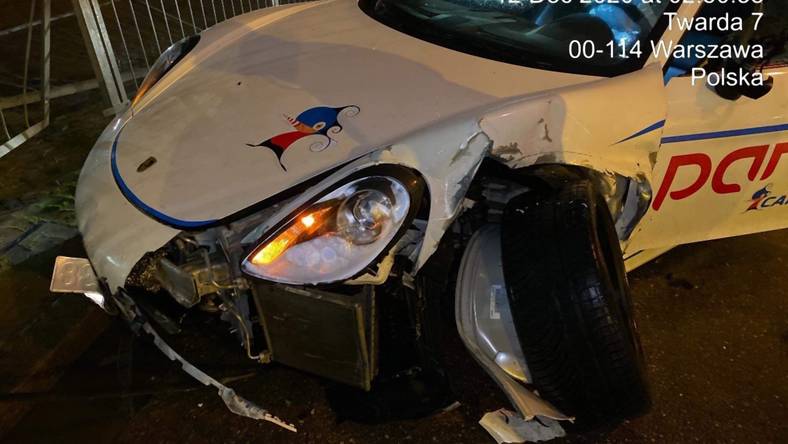 Porsche Cayman po wypadku