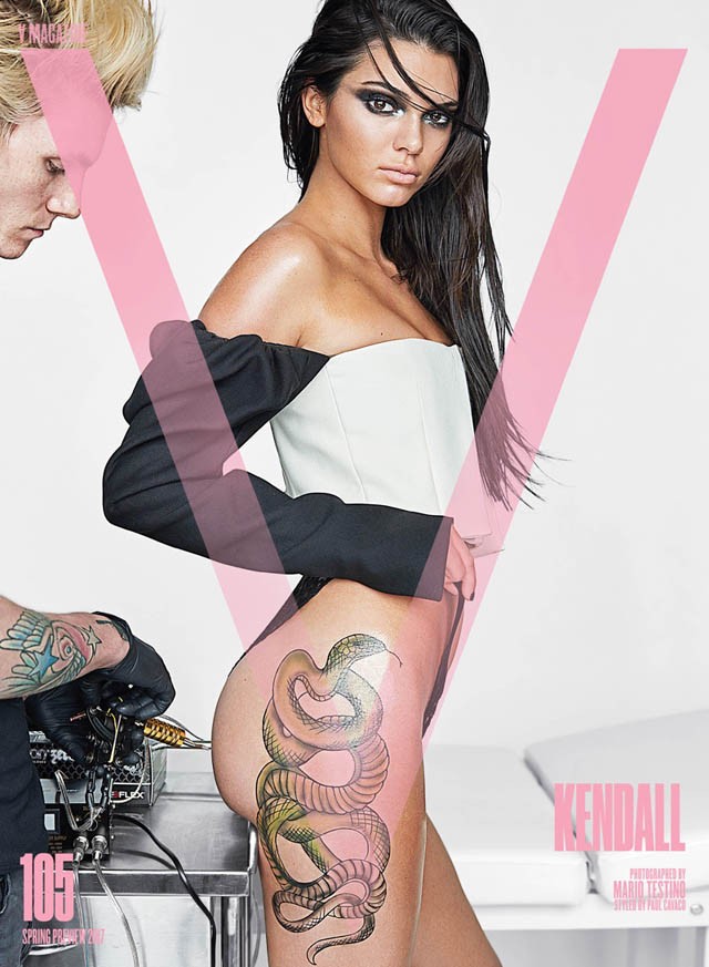Kendall Jenner a V magazinban tetoválással